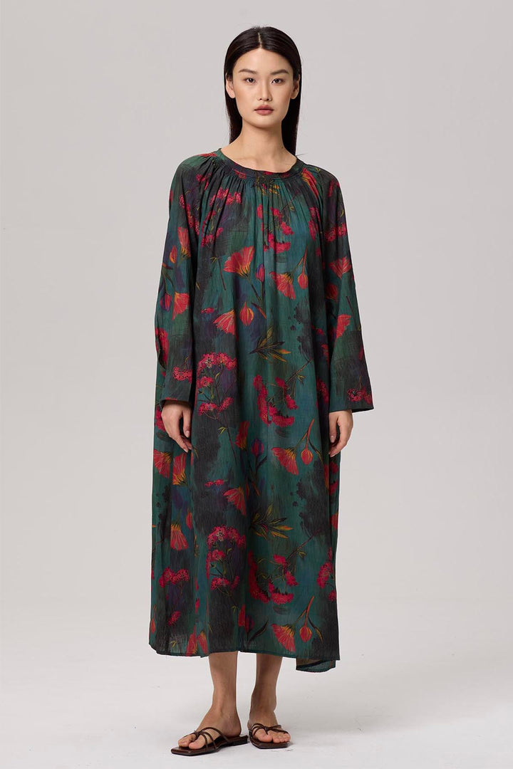 Roselle Retro Print Maxi Dress
