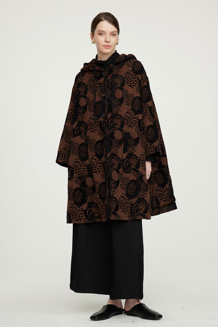 Manteau décontracté imprimé noix de cajou