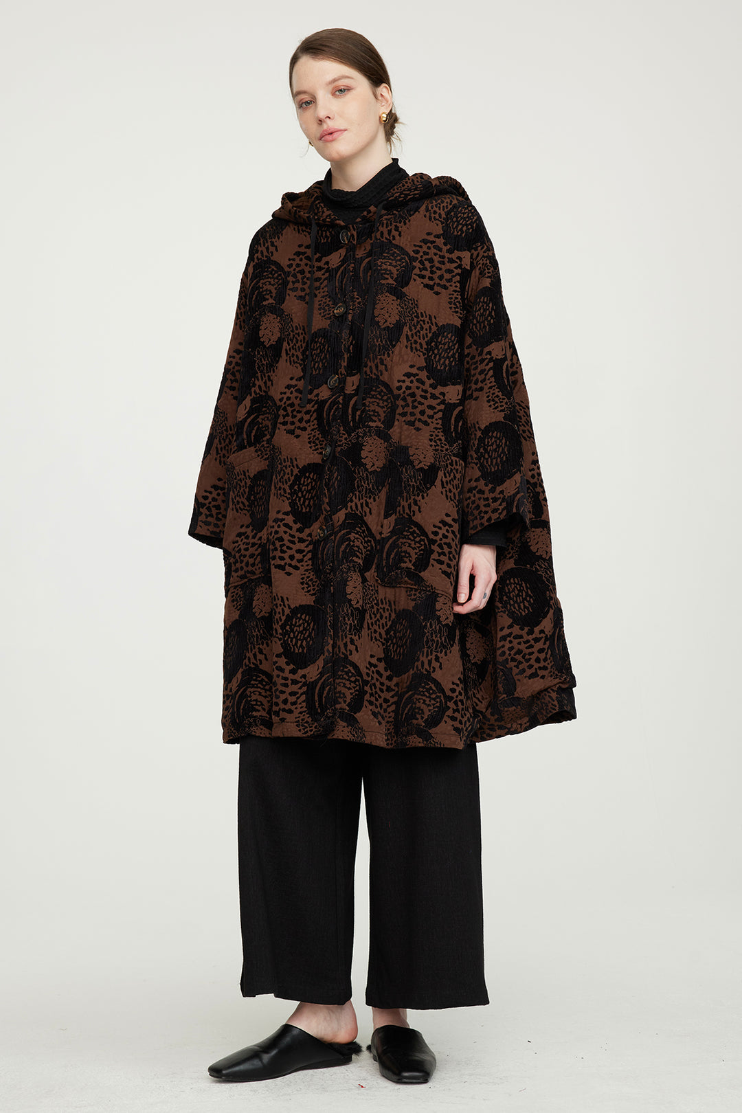Manteau décontracté imprimé noix de cajou