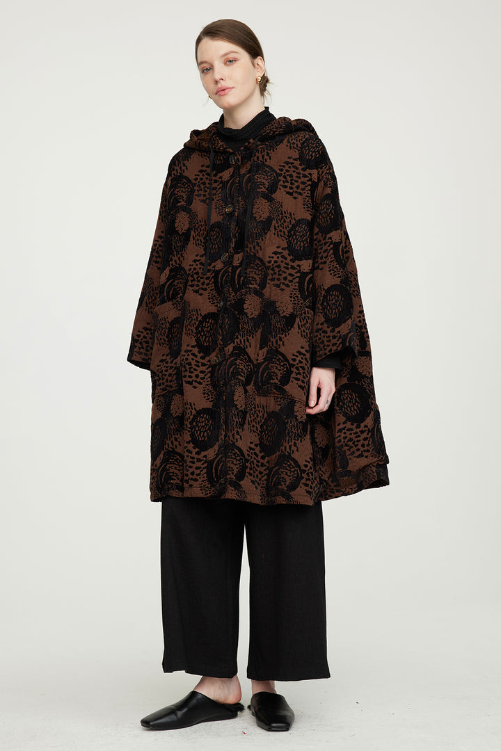 Manteau décontracté imprimé noix de cajou