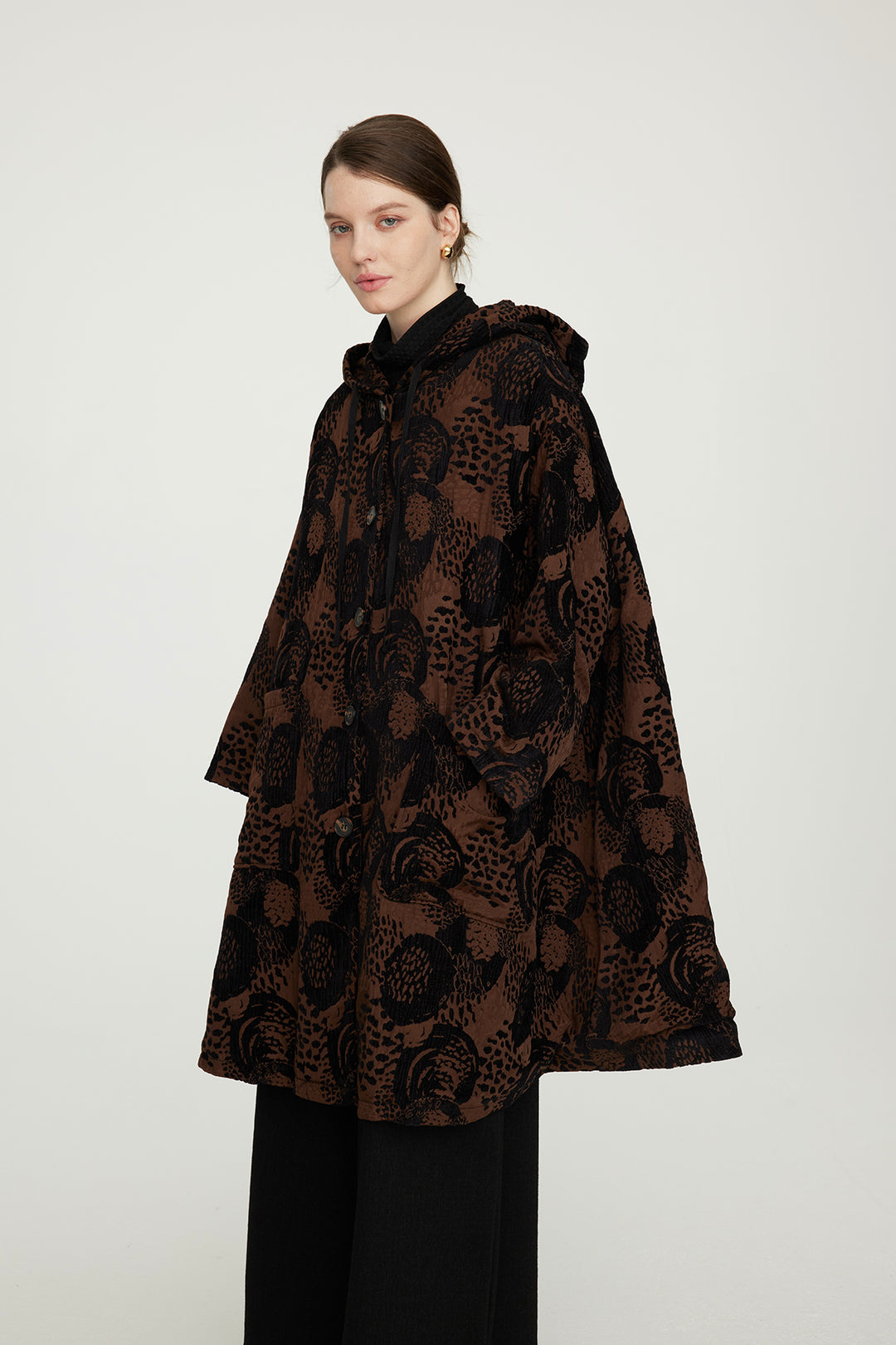 Manteau décontracté imprimé noix de cajou