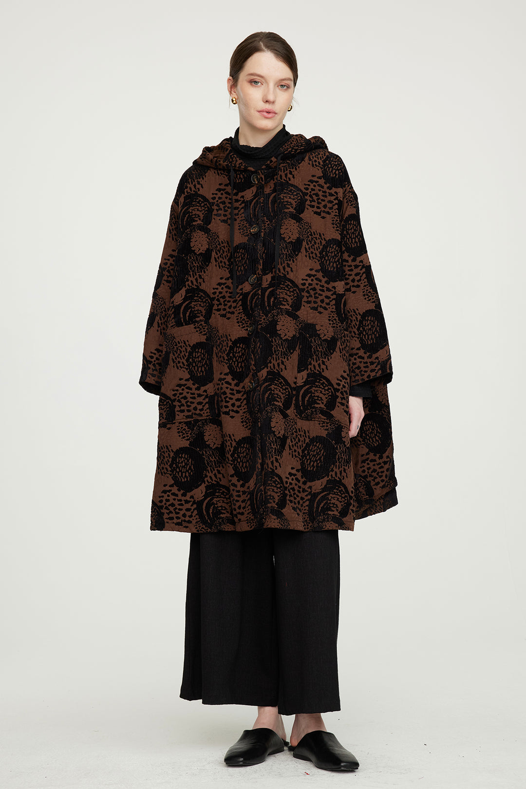 Manteau décontracté imprimé noix de cajou