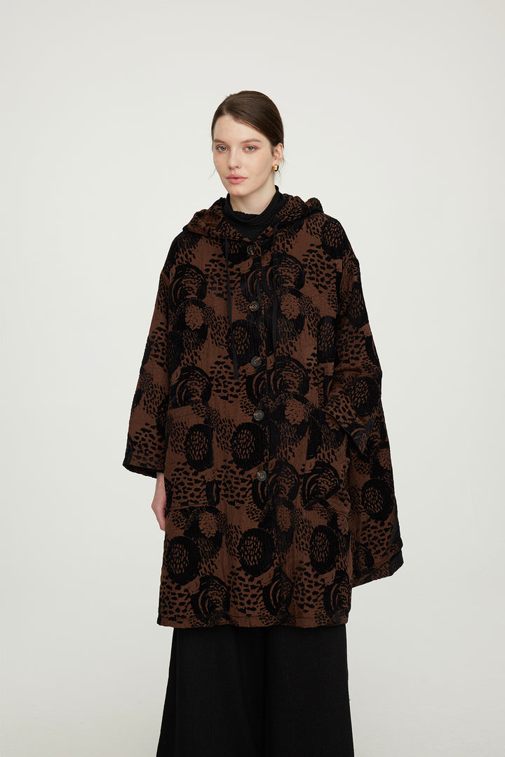Manteau décontracté imprimé noix de cajou