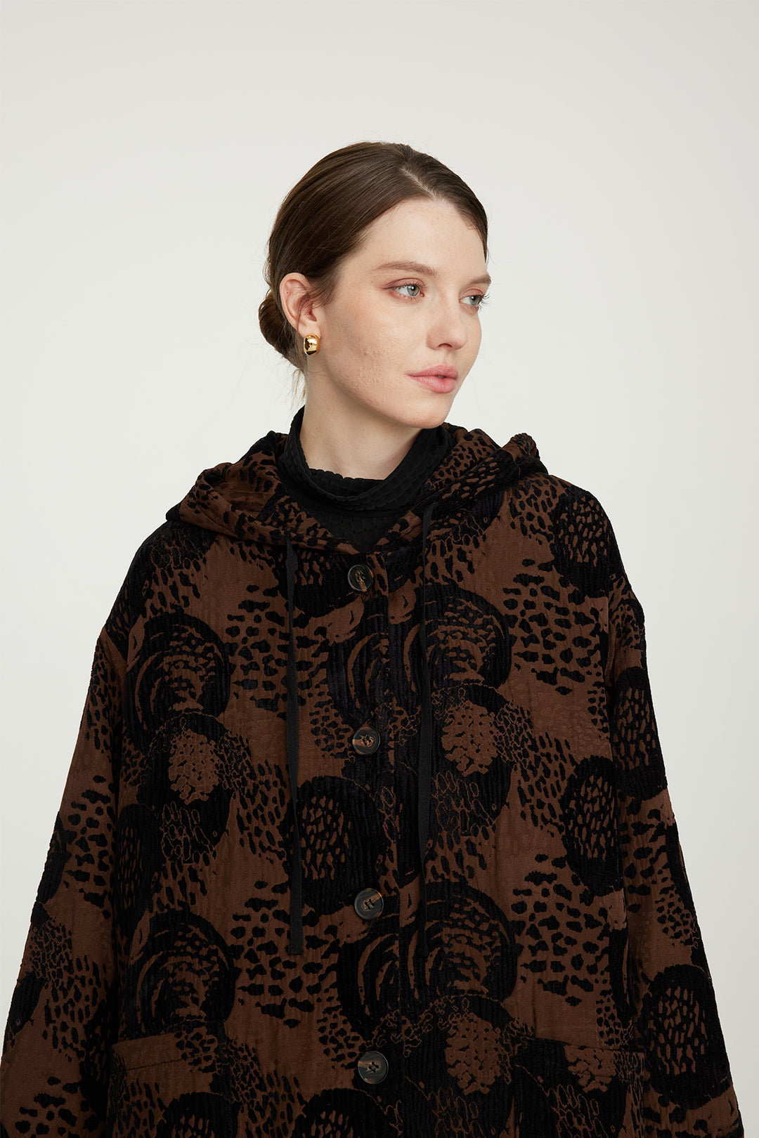 Manteau décontracté imprimé noix de cajou