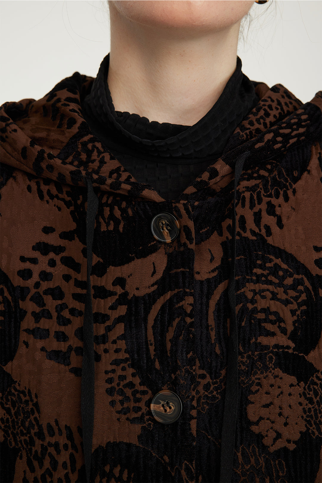 Manteau décontracté imprimé noix de cajou