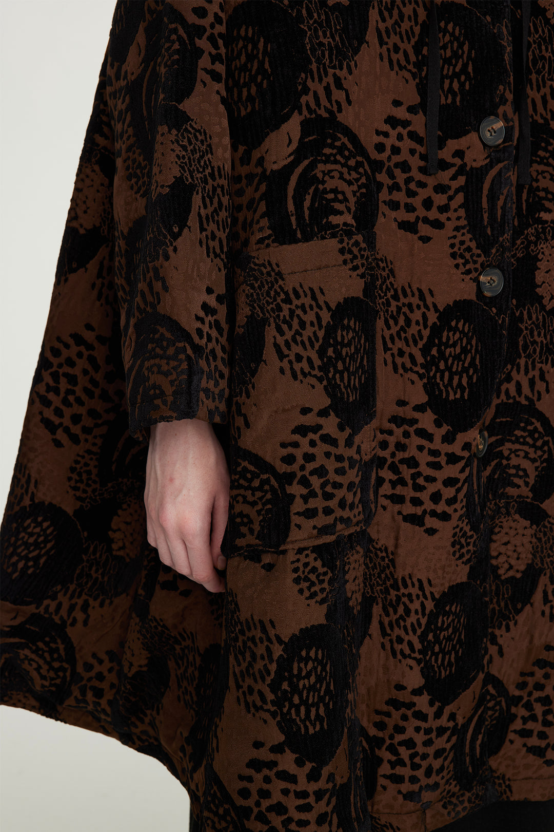 Manteau décontracté imprimé noix de cajou