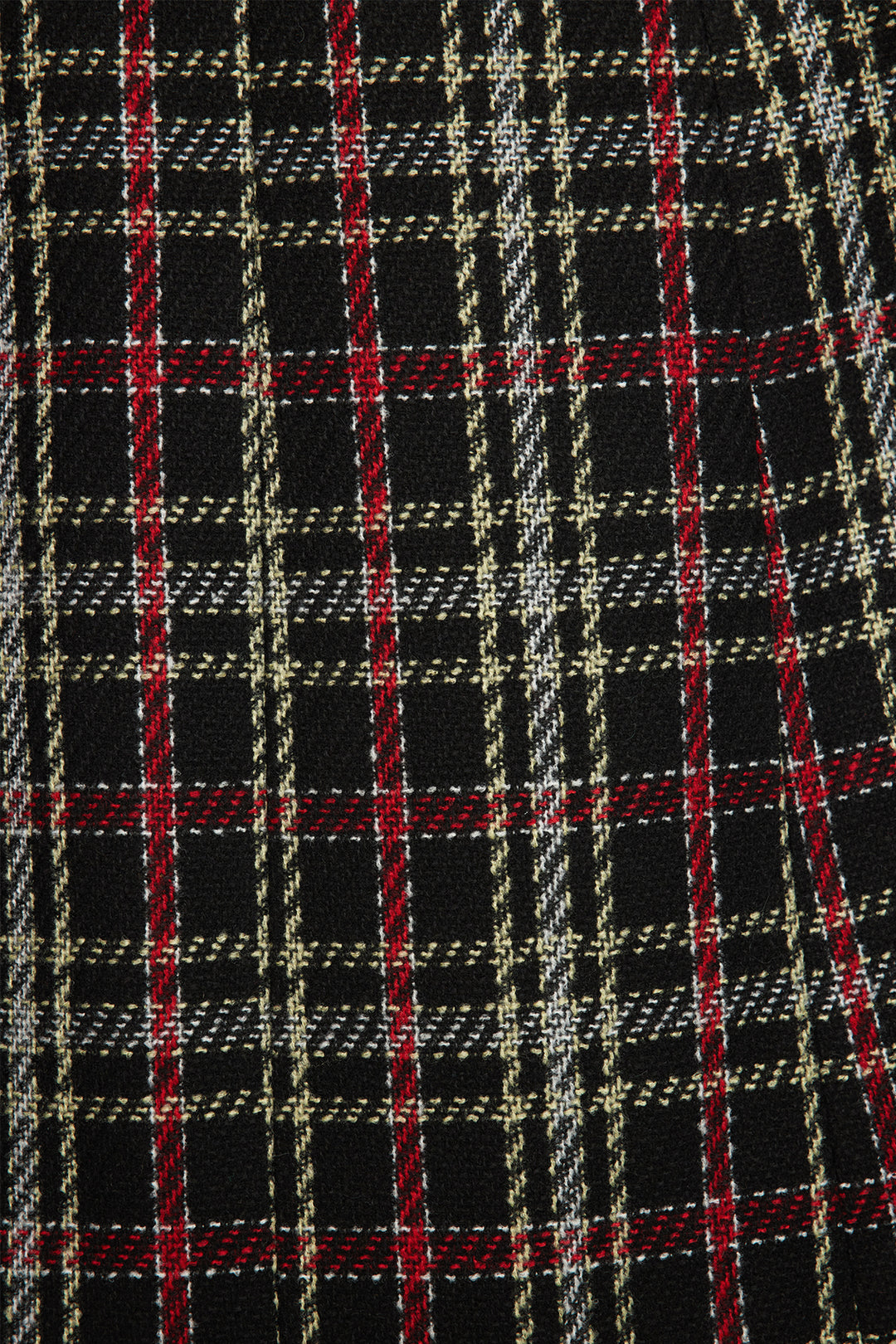 Casaco xadrez de lã com cintura fina