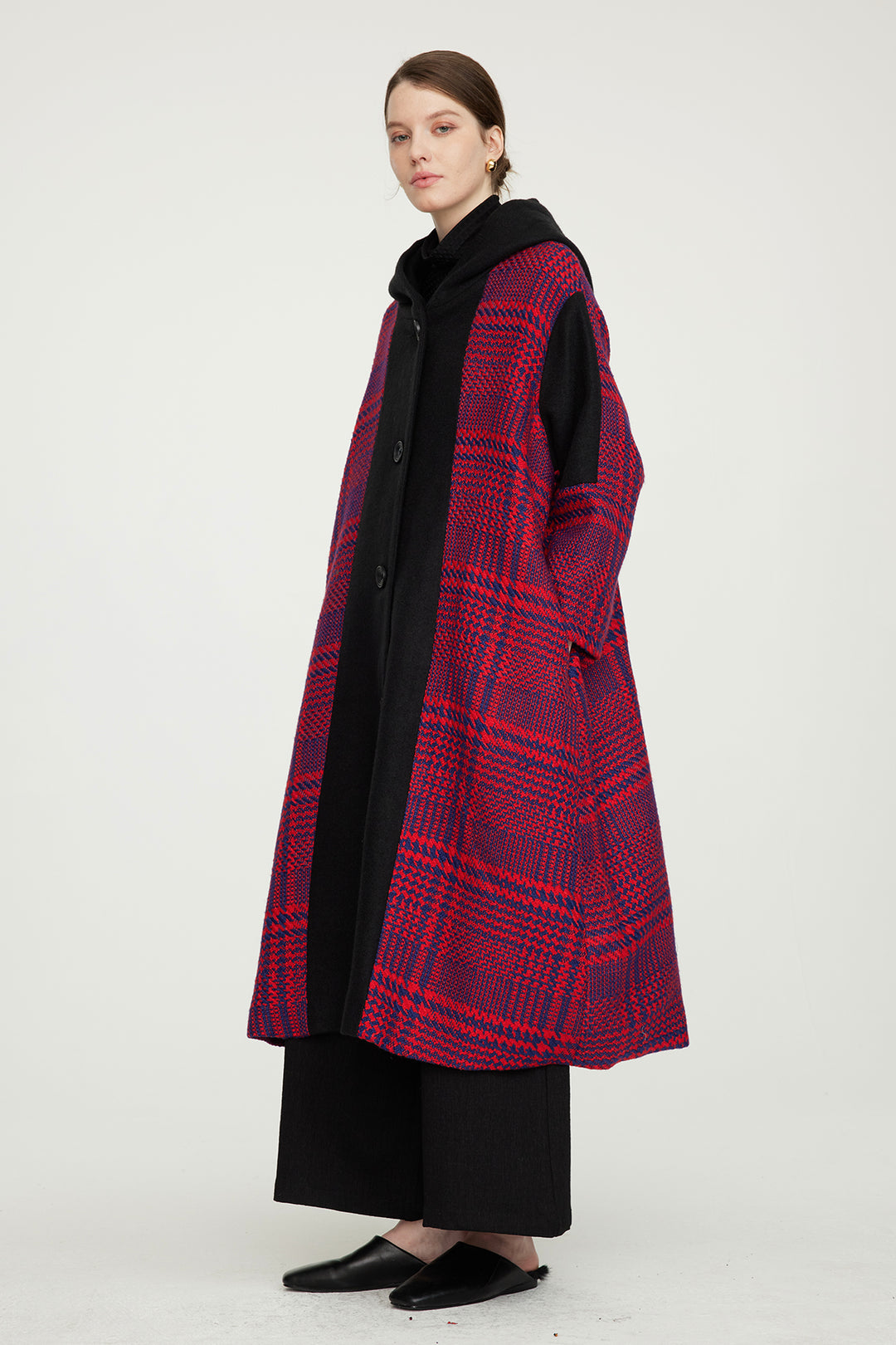 Splice Casual Wool Grid Coat