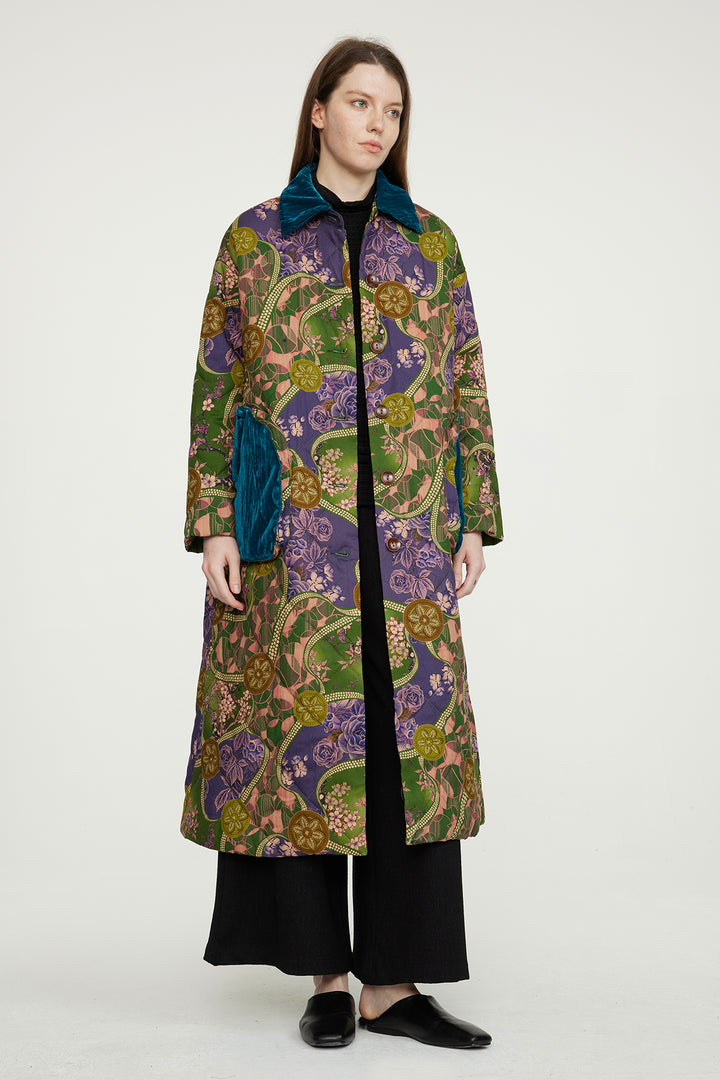 Ellery Retro-Samtspleiß-Baumwollmantel