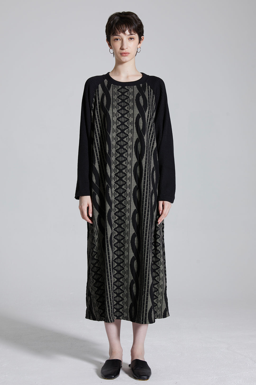 Geometric Design Knitted Dress