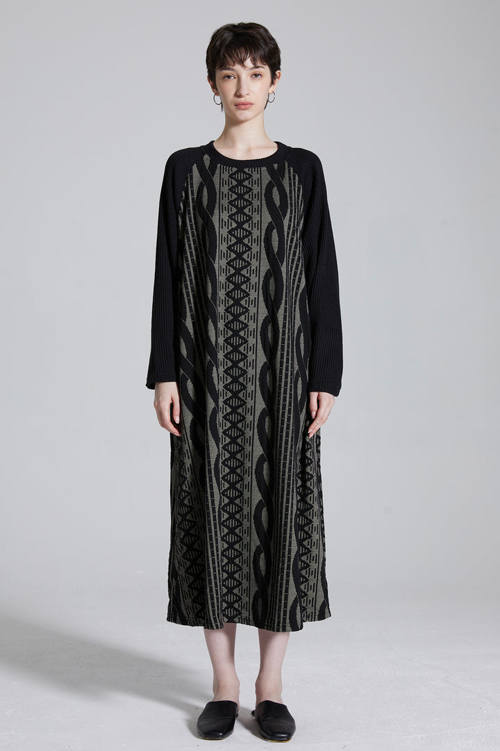 Geometric Design Knitted Dress