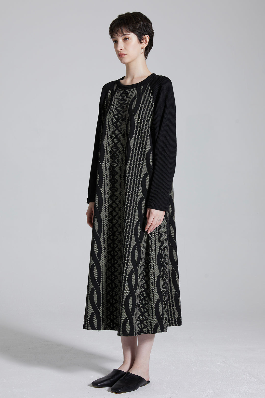 Geometric Design Knitted Dress