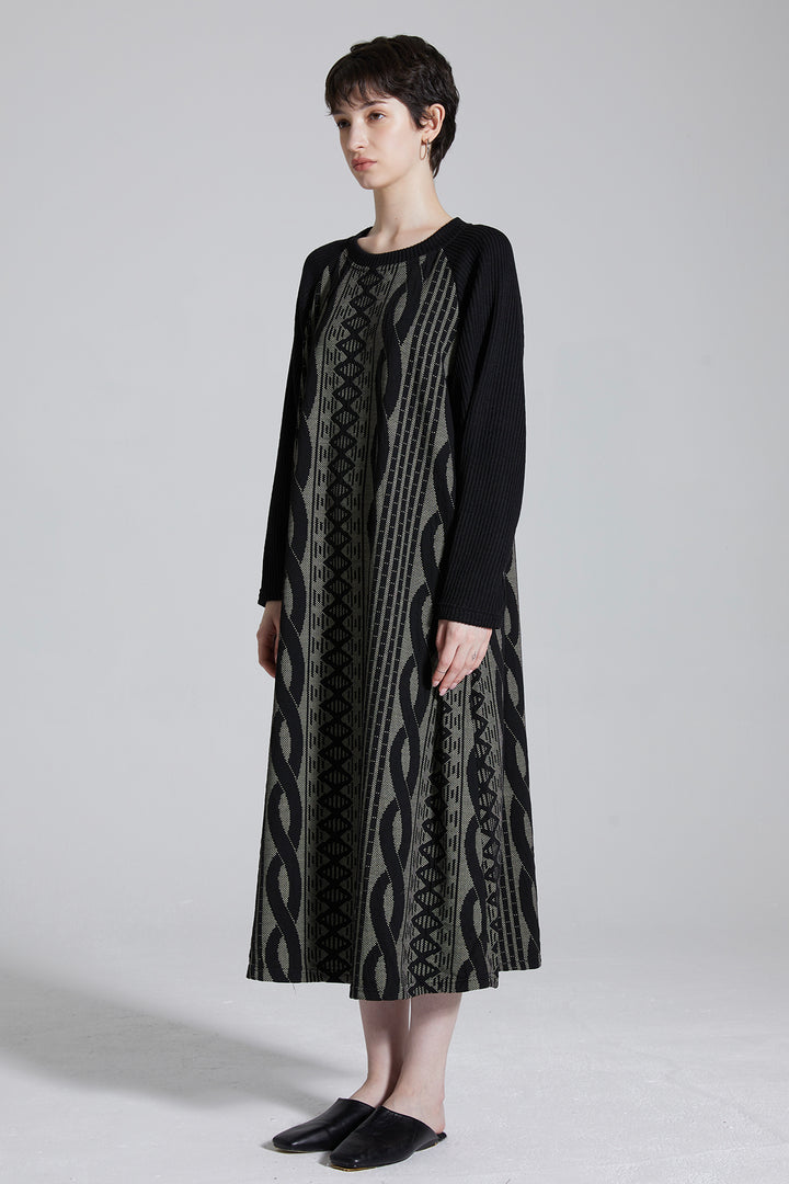 Geometric Design Knitted Dress