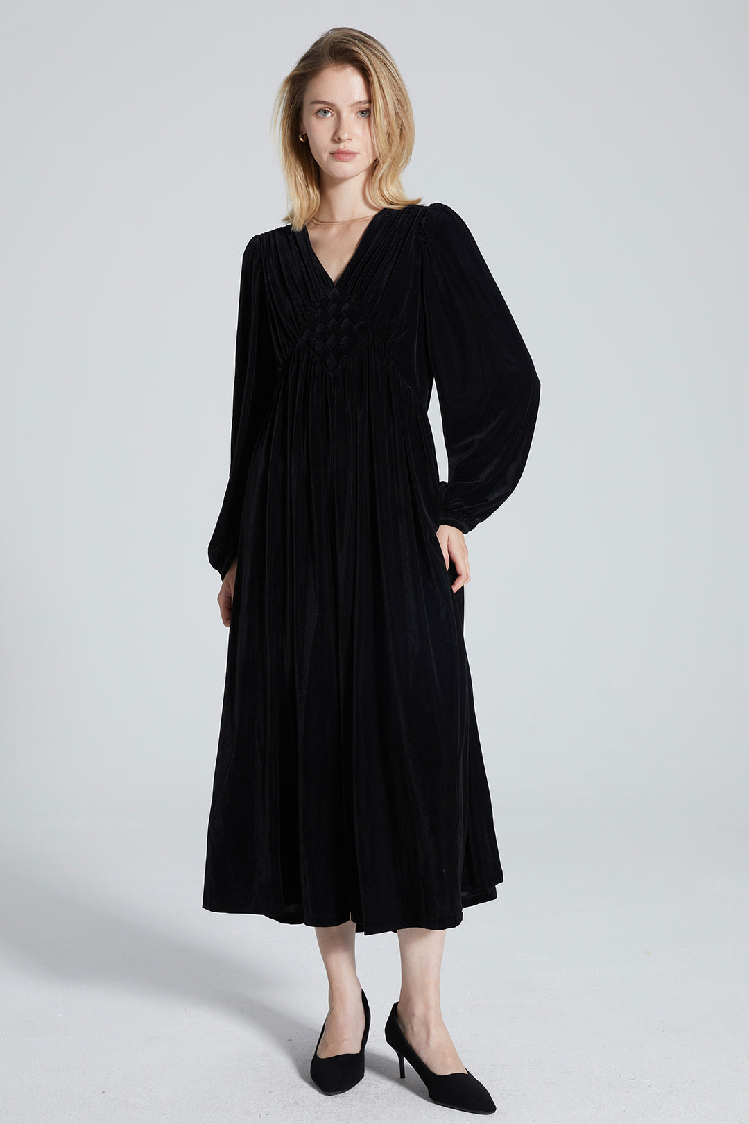 Meghan V-Neck Woven Dress