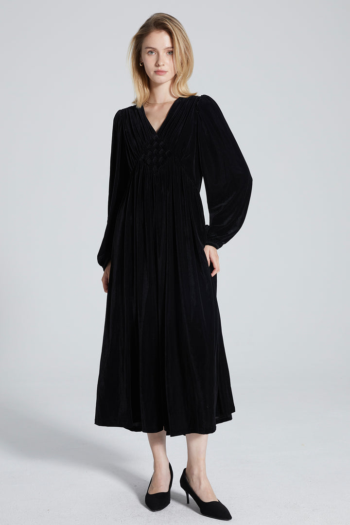 Meghan V-Neck Woven Dress