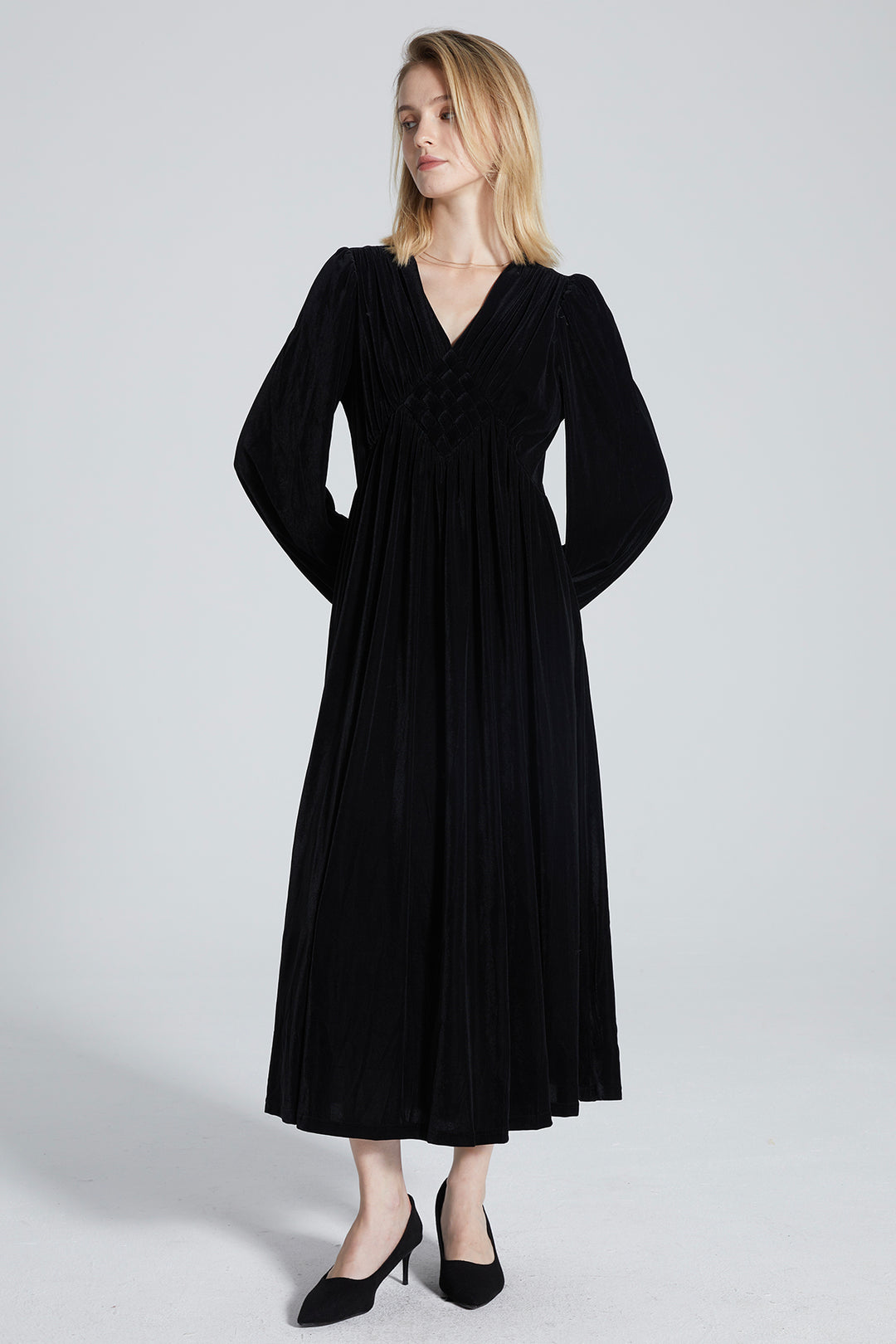 Meghan V-Neck Woven Dress