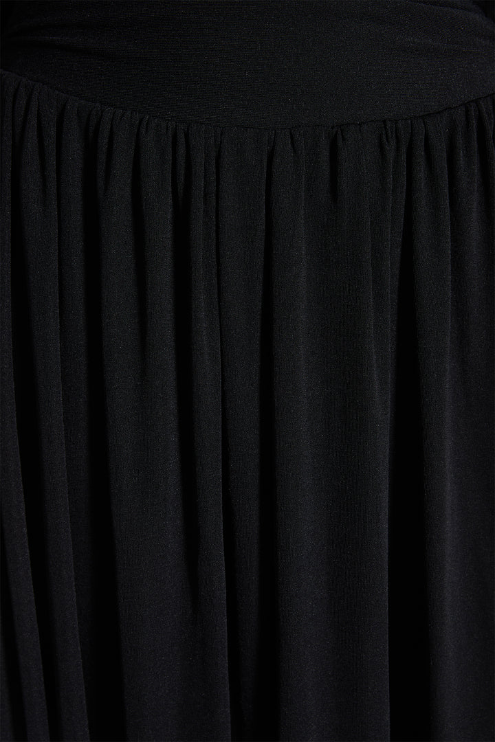 Alex Pleated Solid Long Sleeve Maxi Dress