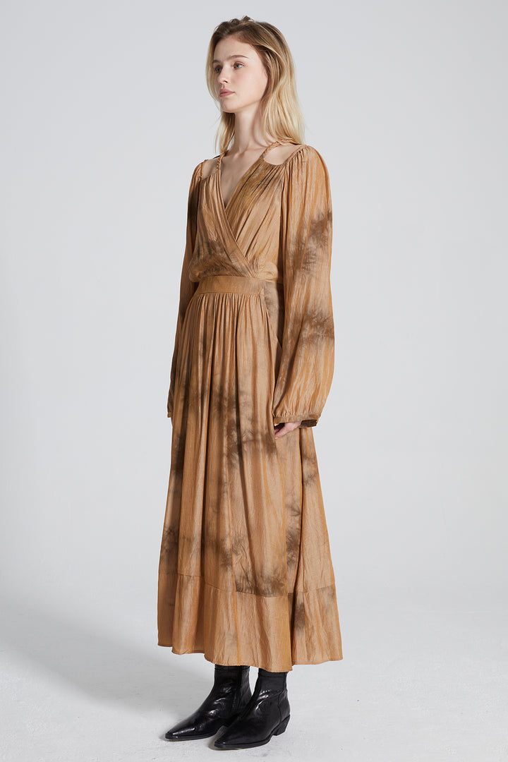 Ellora Vintage V-Neck Maxi Dress
