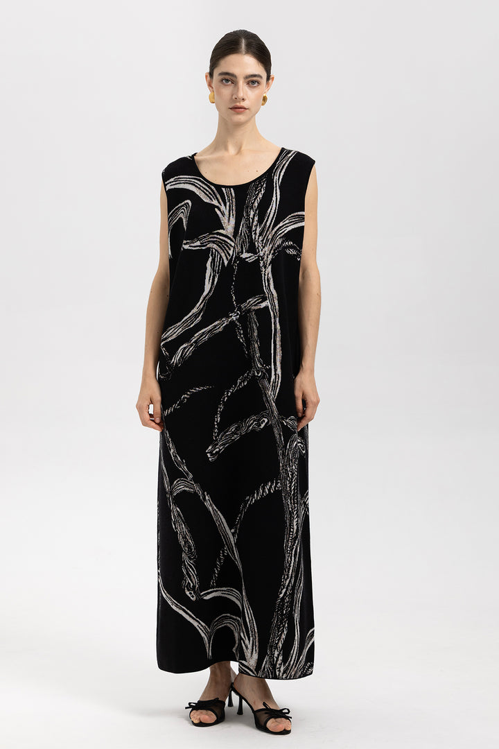 Elena Sleeveless Maxi Wool Dress