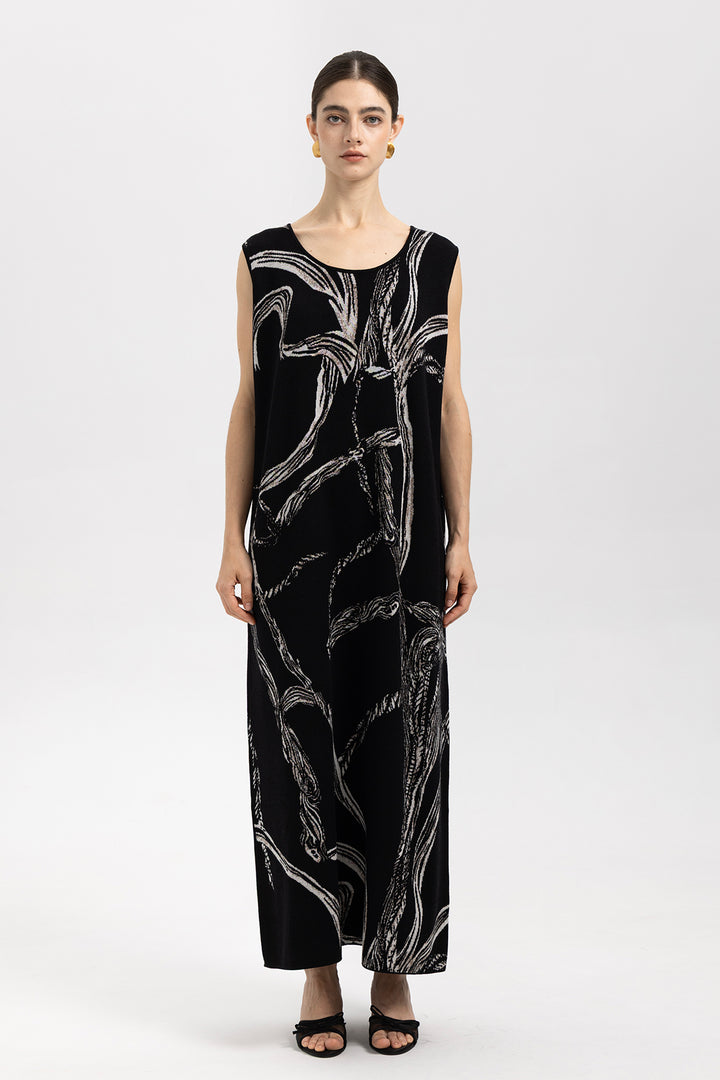 Elena Sleeveless Maxi Wool Dress