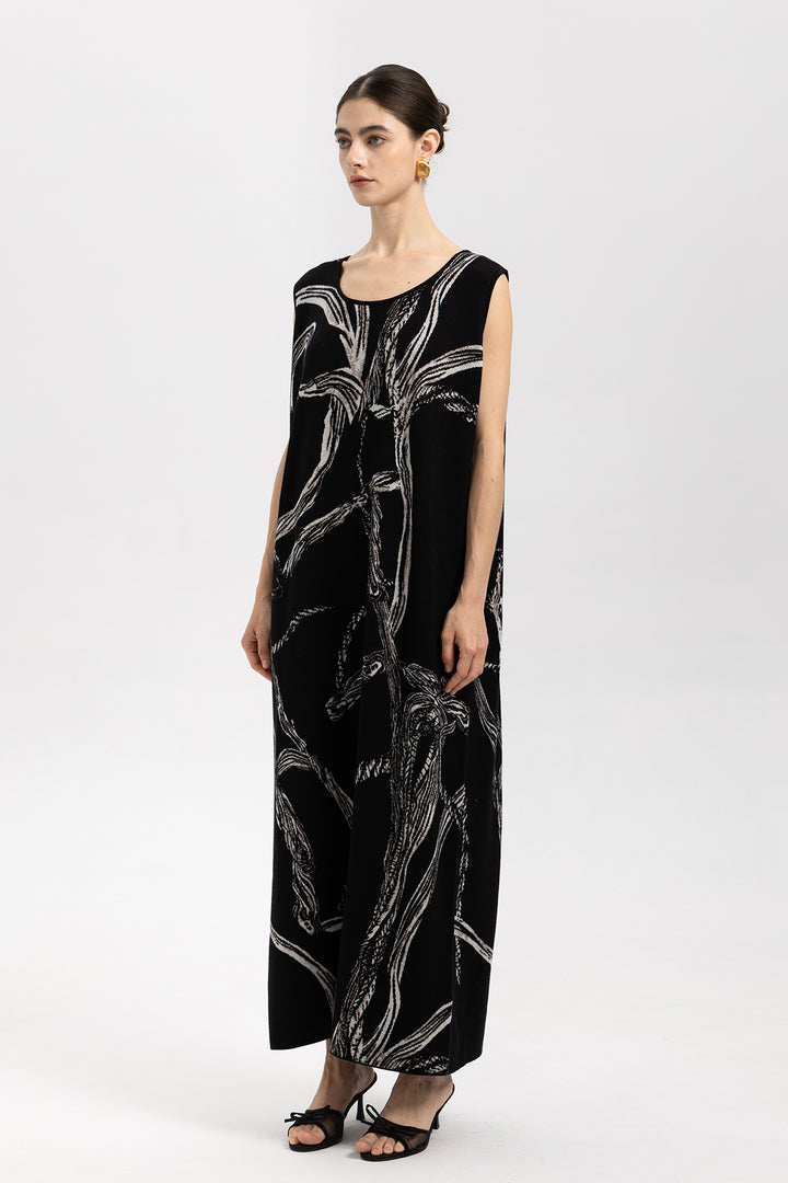 Elena Sleeveless Maxi Wool Dress