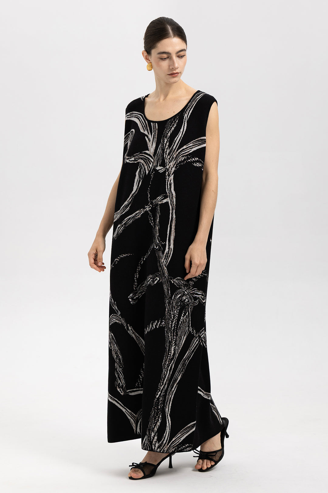 Elena Sleeveless Maxi Wool Dress