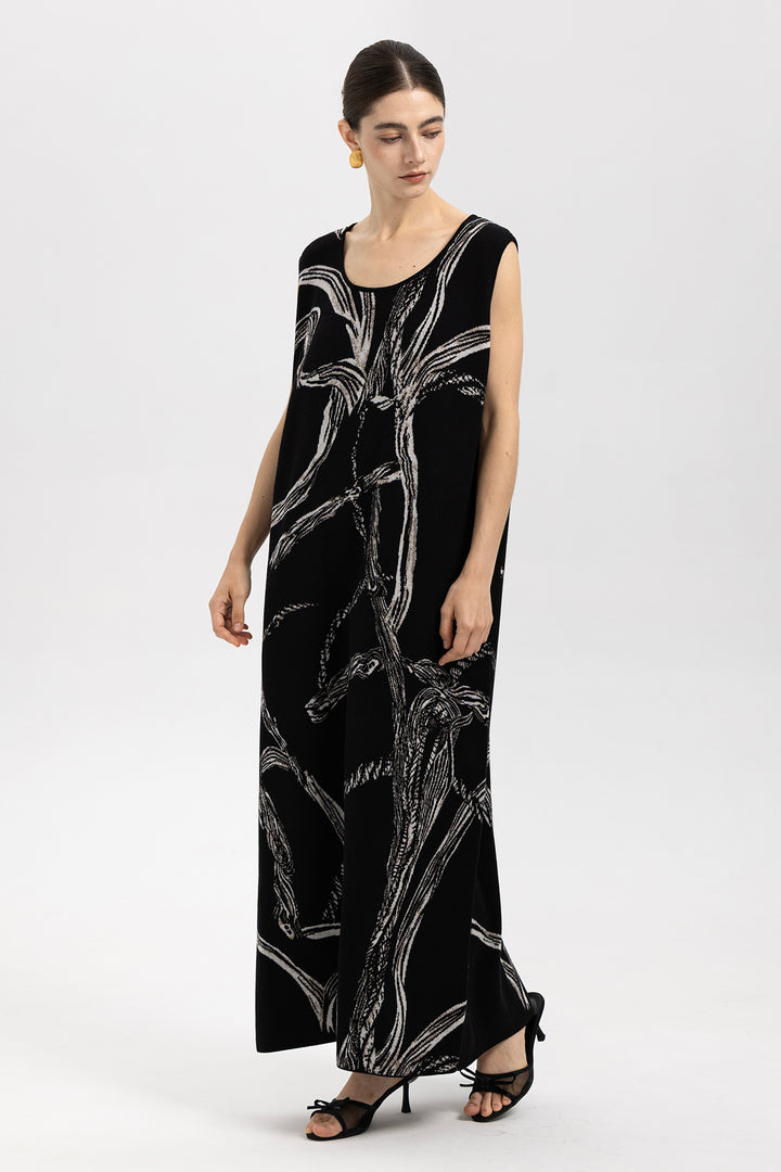 Elena Sleeveless Maxi Wool Dress