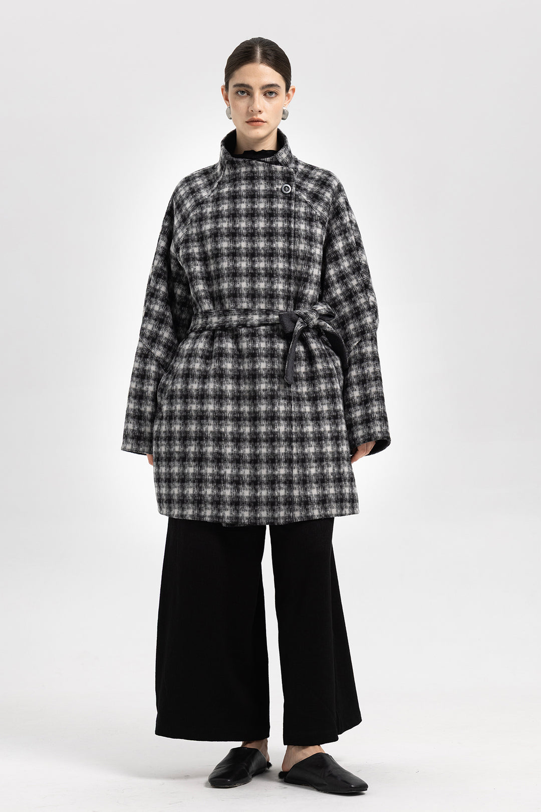 Maeve Wool Plaid Wrap Coat