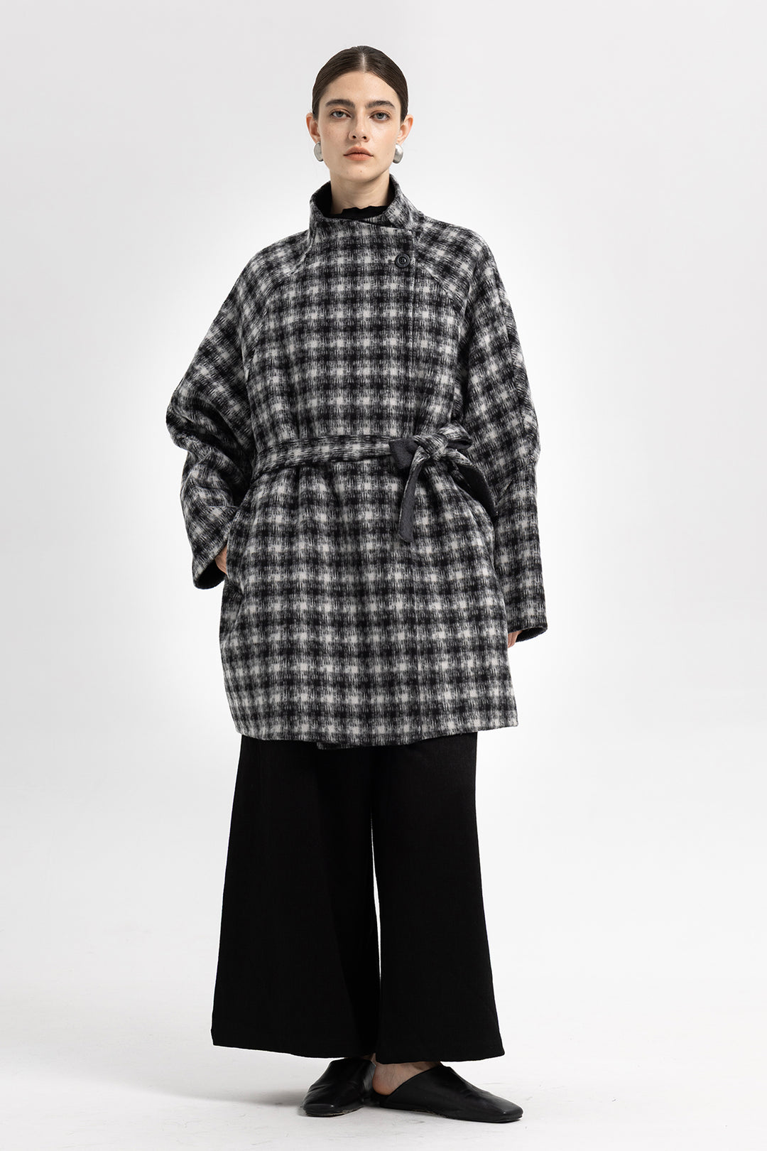 Maeve Wool Plaid Wrap Coat