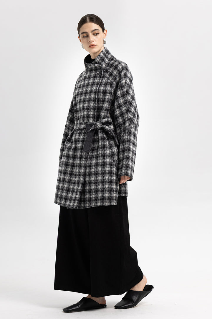 Maeve Wool Plaid Wrap Coat
