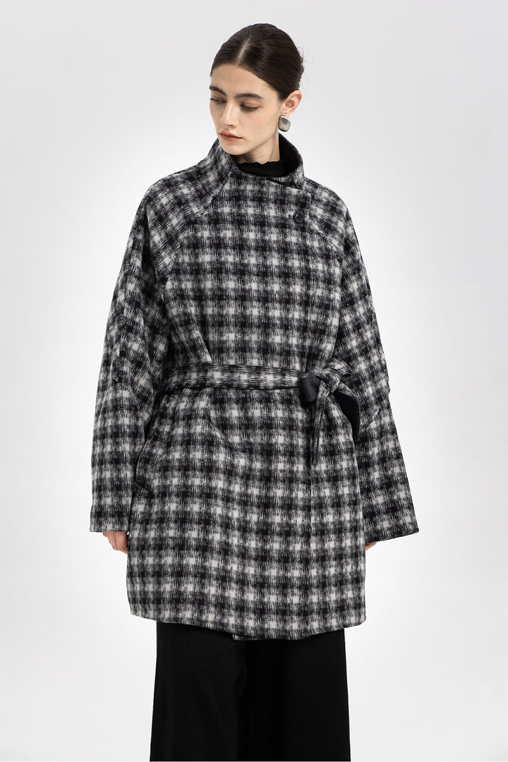 Maeve Wool Plaid Wrap Coat