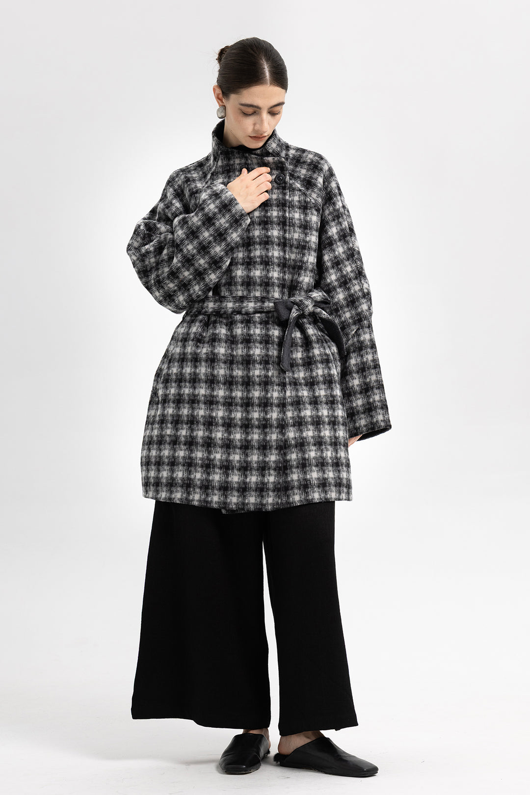 Maeve Wool Plaid Wrap Coat