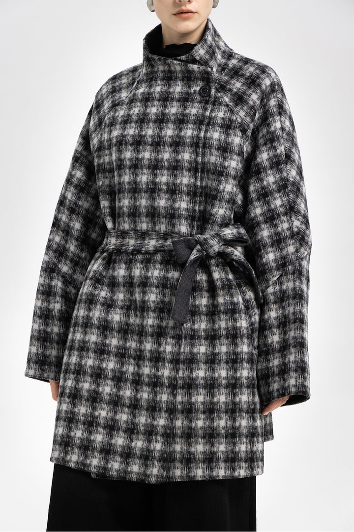 Maeve Wool Plaid Wrap Coat