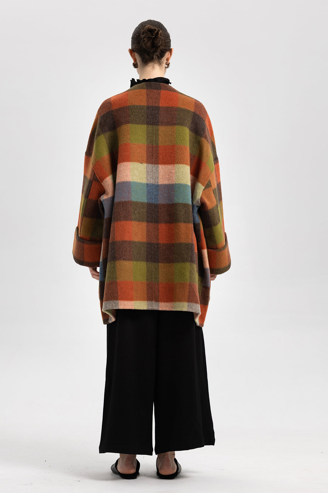 Ines Color Block Wool Coat