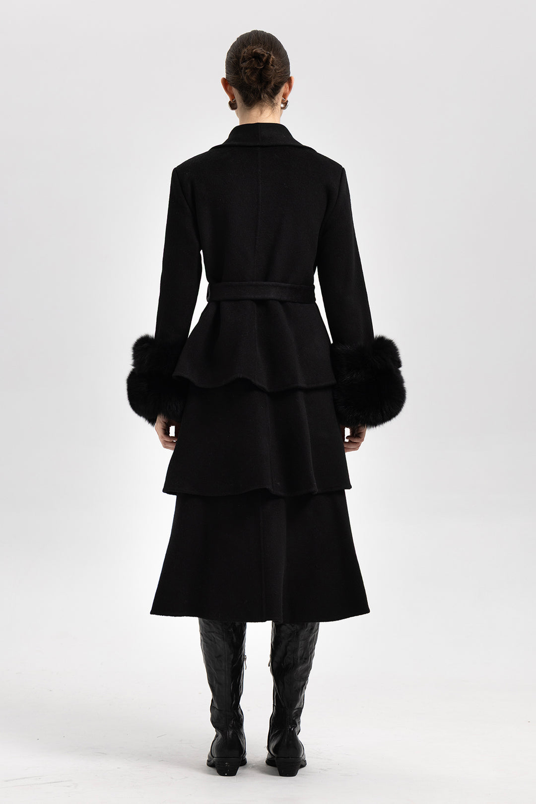 AYLA LAYERED WOOL WRAP COAT
