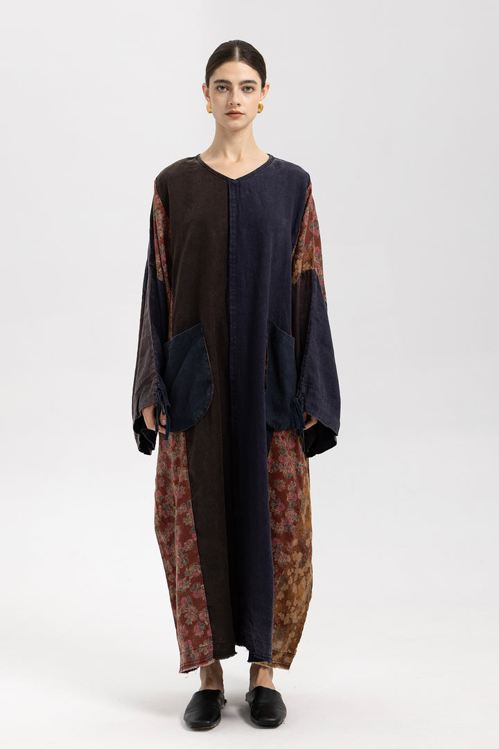 Rhea Bohemian Linen Maxi Dress