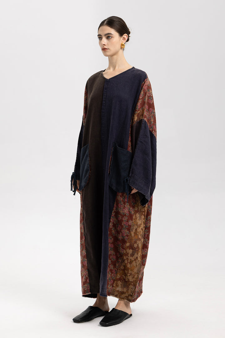 Rhea Bohemian Linen Maxi Dress