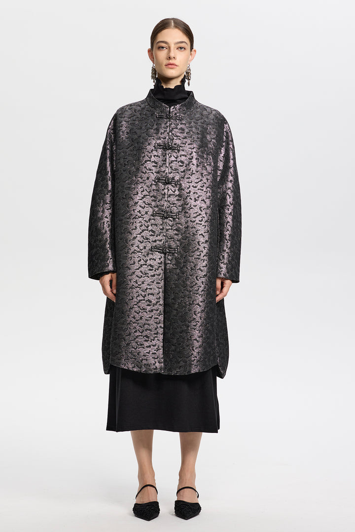 Seraphine Metallic Jacquard Coat