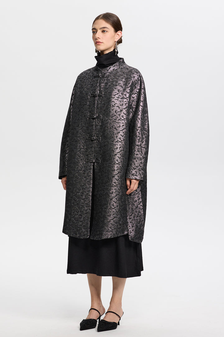 Seraphine Metallic Jacquard Coat