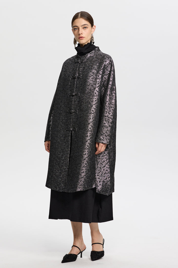 Seraphine Metallic Jacquard Coat