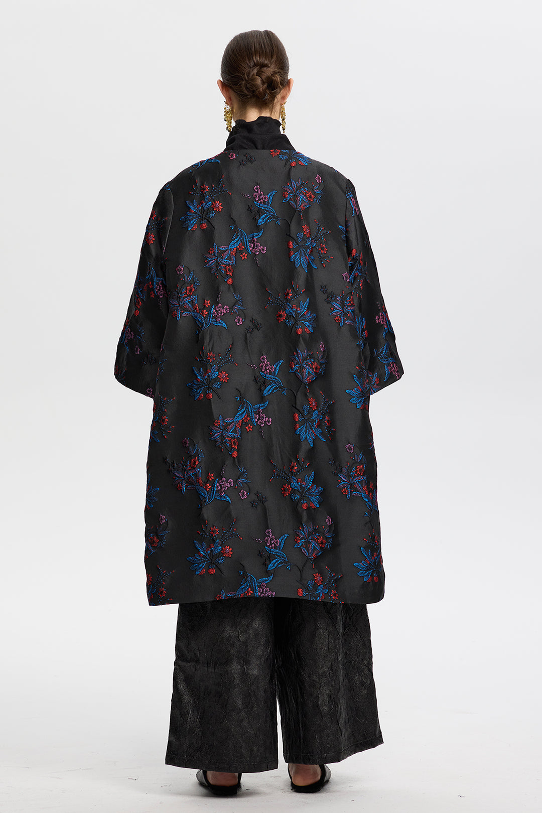 Aurelia Embroidered Jacquard Floral Coat