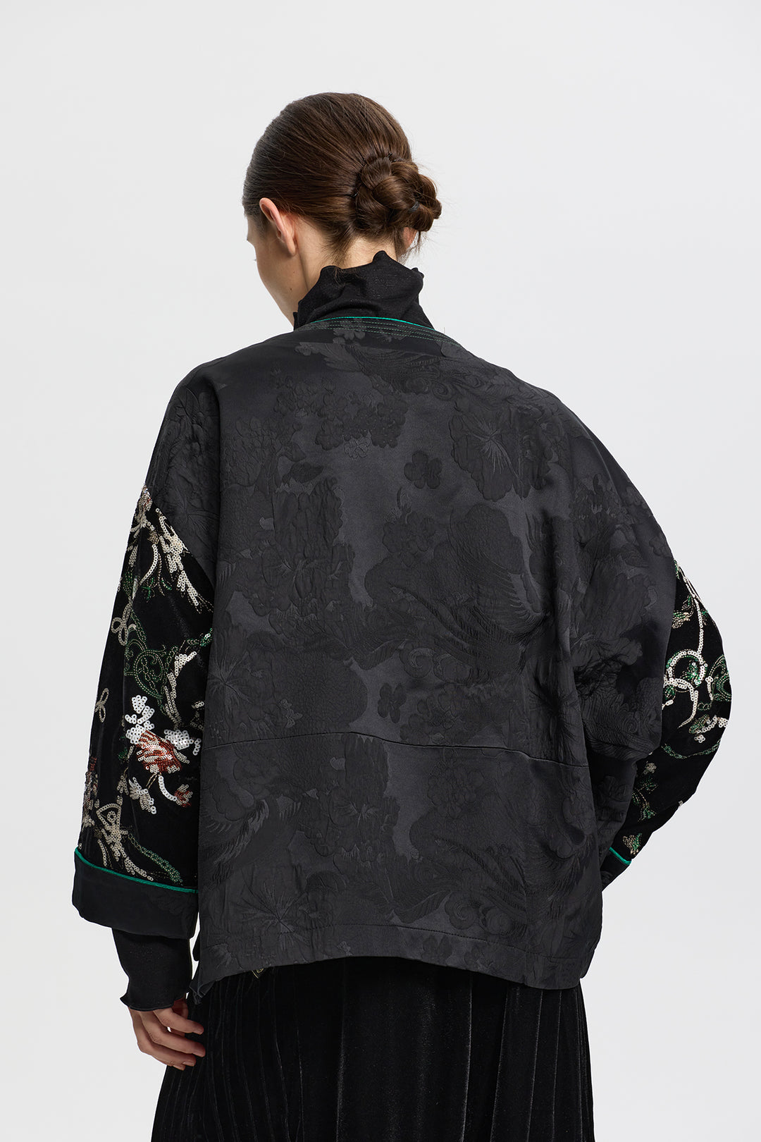 Thalassa Velvet Jacket with Embroidered Sleeves
