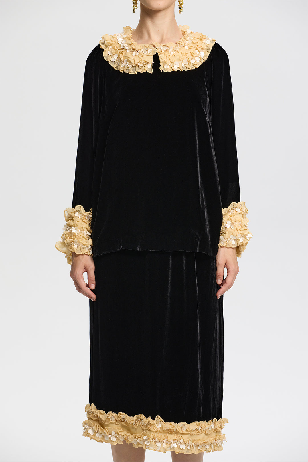 Odessa 3D Flower Velvet Two-Piece