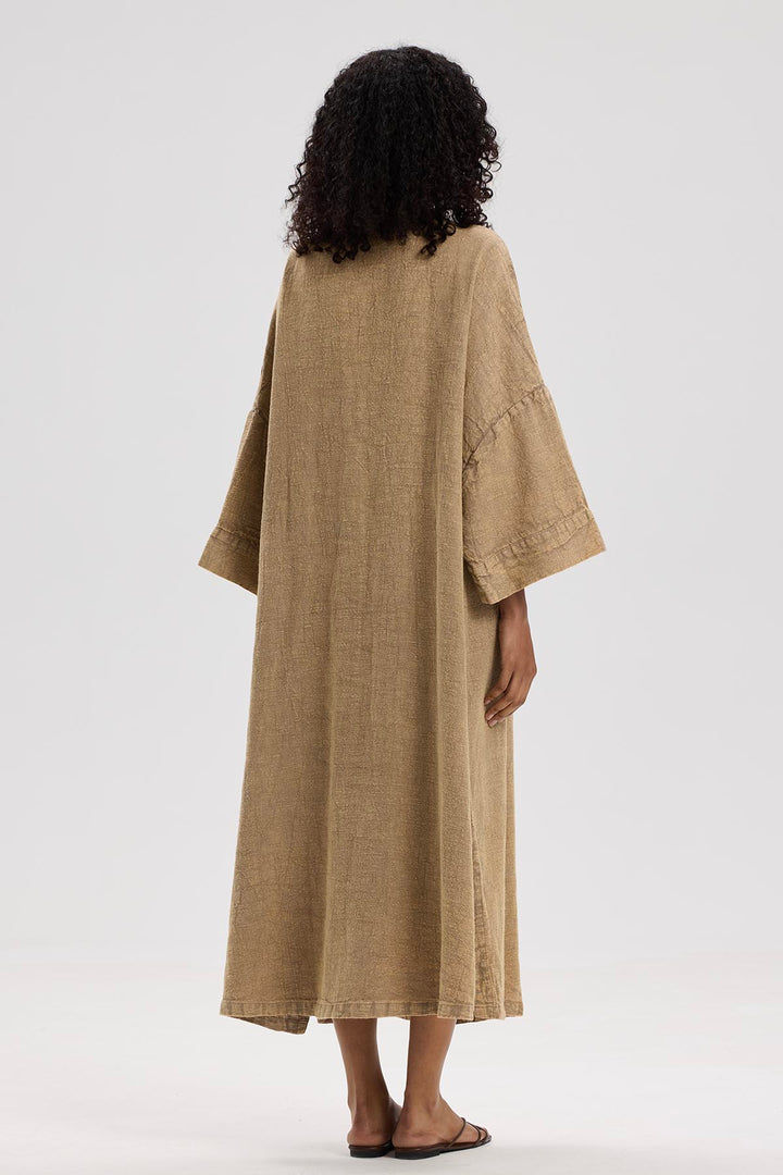 Sandra Casual Oversize Cardigan Linen Dress
