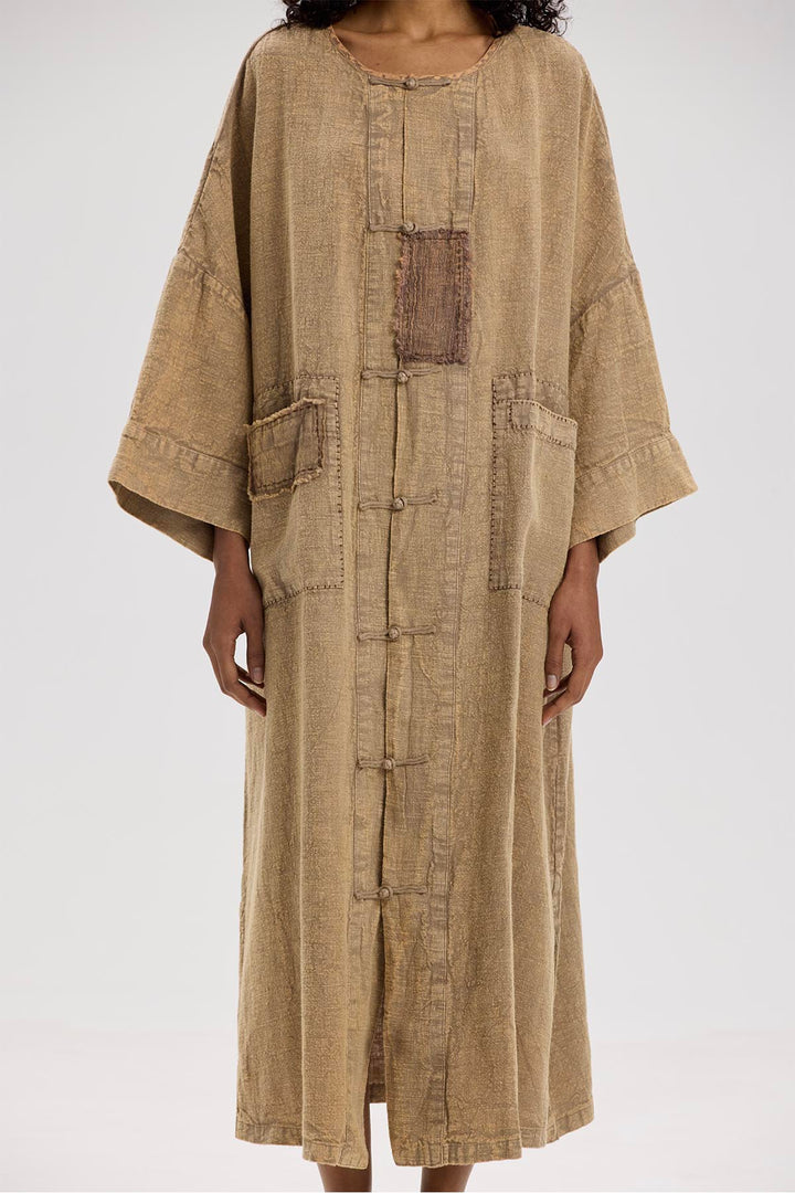 Sandra Casual Oversize Cardigan Linen Dress