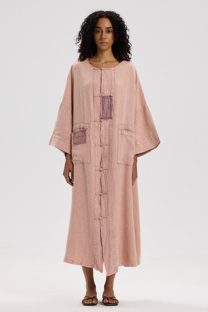 Sandra Casual Oversize Cardigan Linen Dress