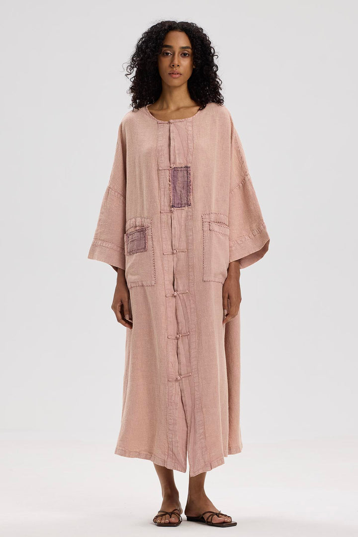 Sandra Casual Oversize Cardigan Linen Dress