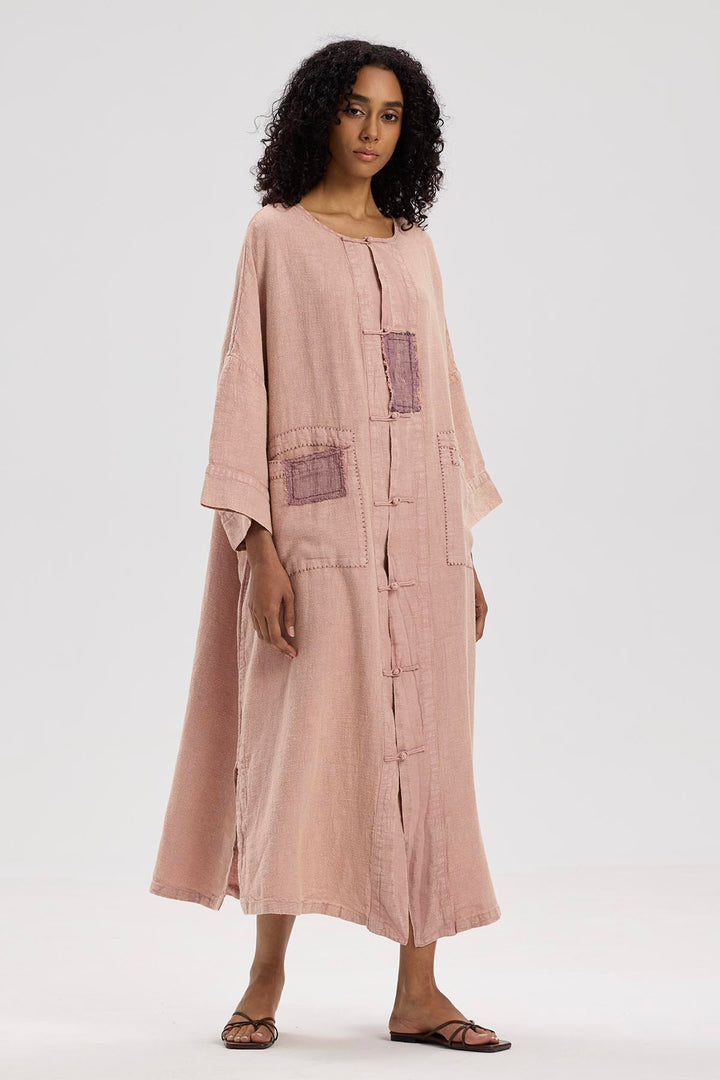 Sandra Casual Oversize Cardigan Linen Dress