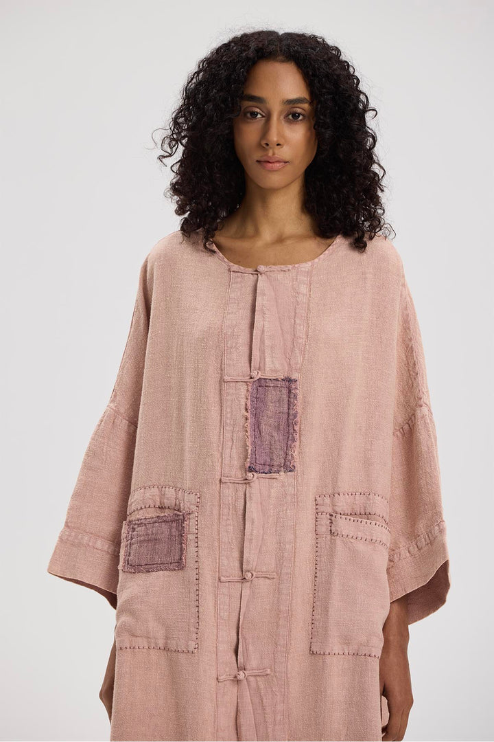 Sandra Casual Oversize Cardigan Linen Dress