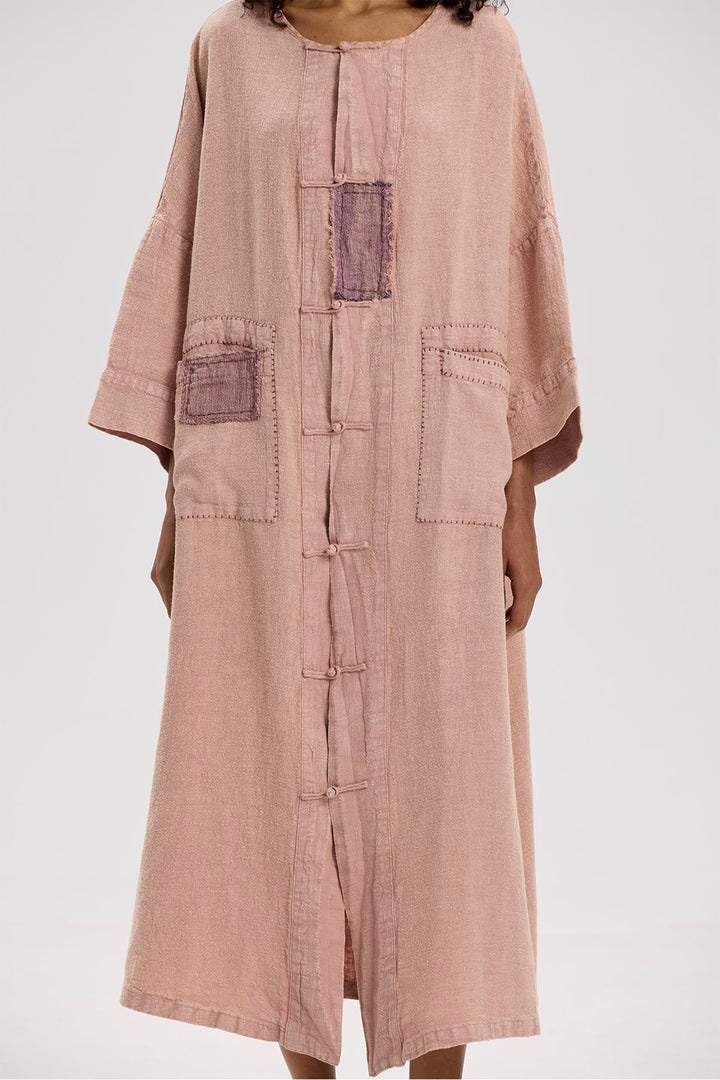 Sandra Casual Oversize Cardigan Linen Dress